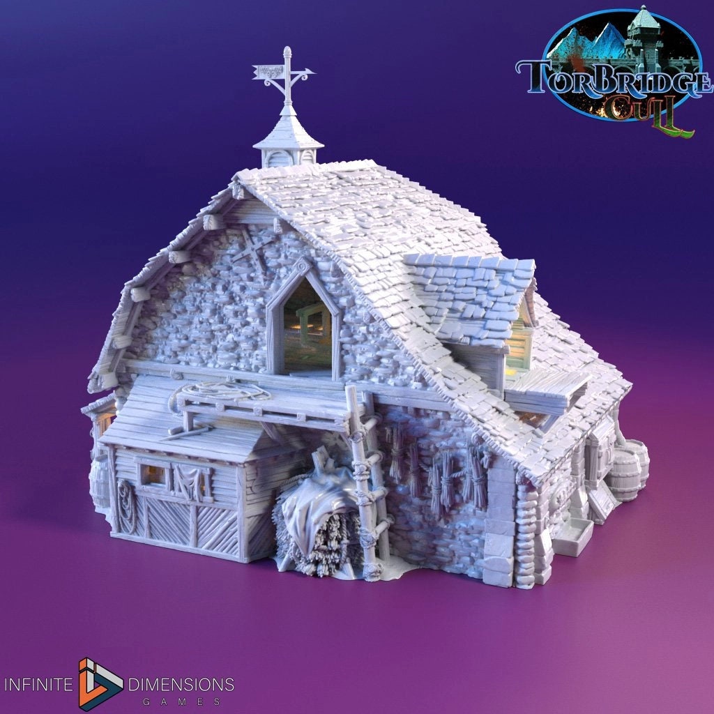 The Last Hearth Coach House Miniature Building - DnD, Wargaming, Model Train | Terrain | Town | Village | Inn | Hotel | Pathfinder | Home