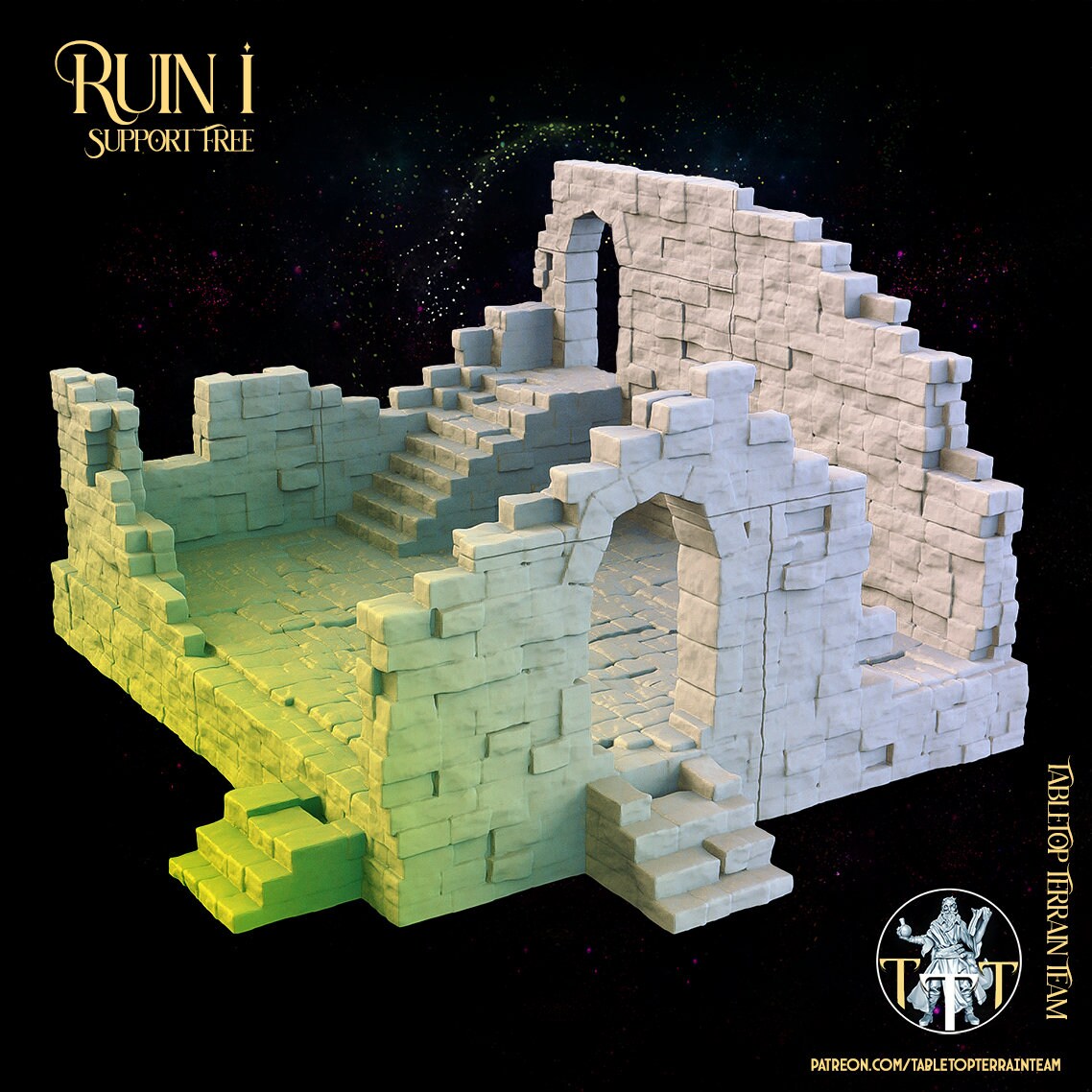 Ruins Terrain 1 - The Ruins of Ashborne - Tabletop Ruins Terrain for your DnD/Pathfinder/TTRPG and Wargaming setup!