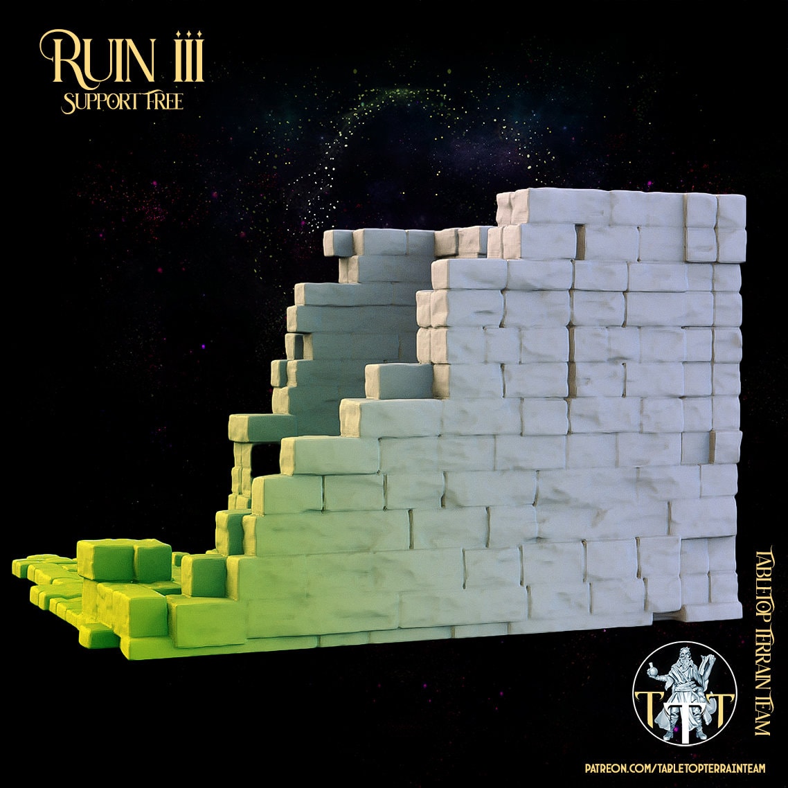 Ruins Terrain 3 - The Ruins of Ashborne - Tabletop Ruins Terrain for your DnD/Pathfinder/TTRPG and Wargaming setup!