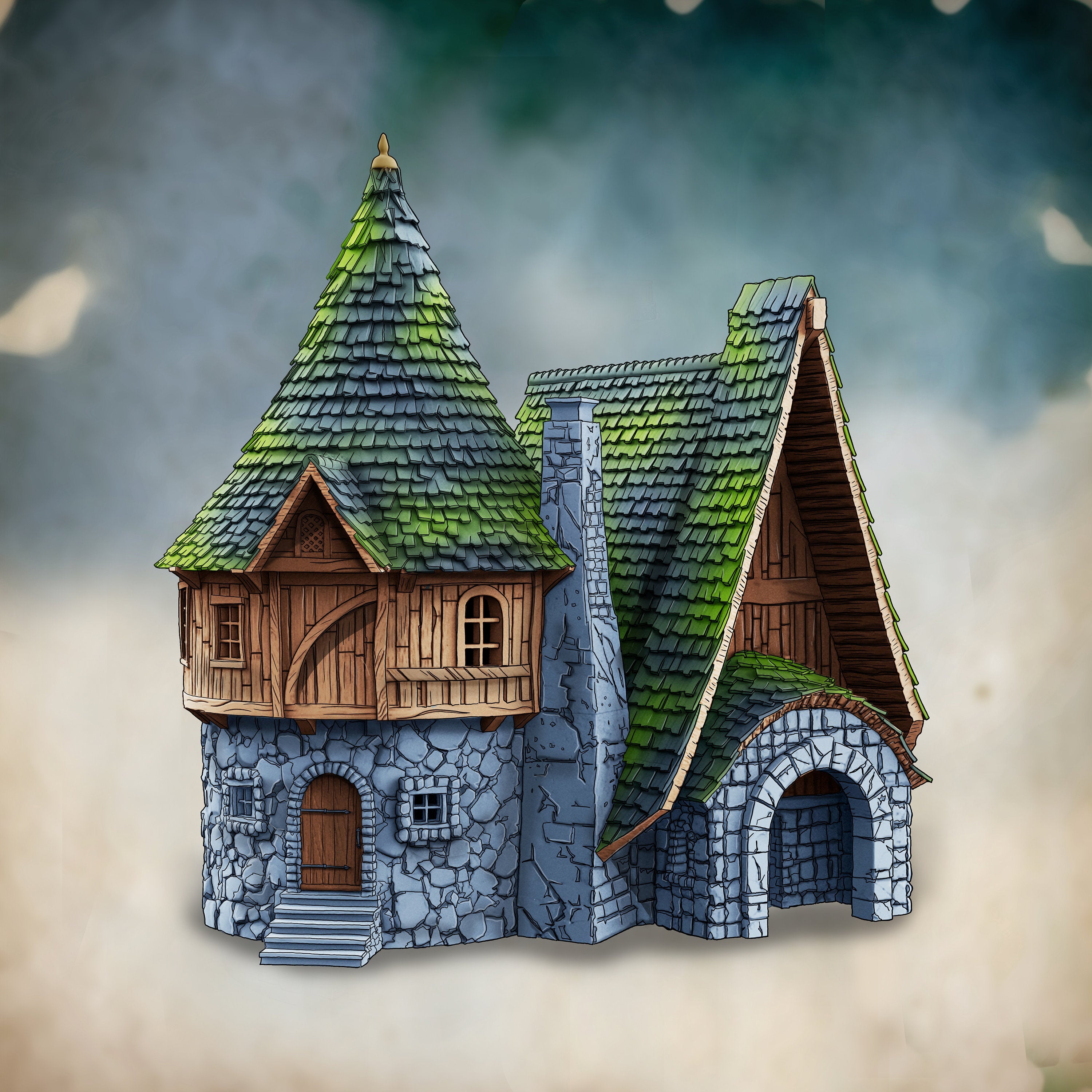Realm of the Twin Scholars - Magic and Mages set - Medieval Tabletop Terrain for your DnD/Pathfinder/TTRPG and Wargaming setup!