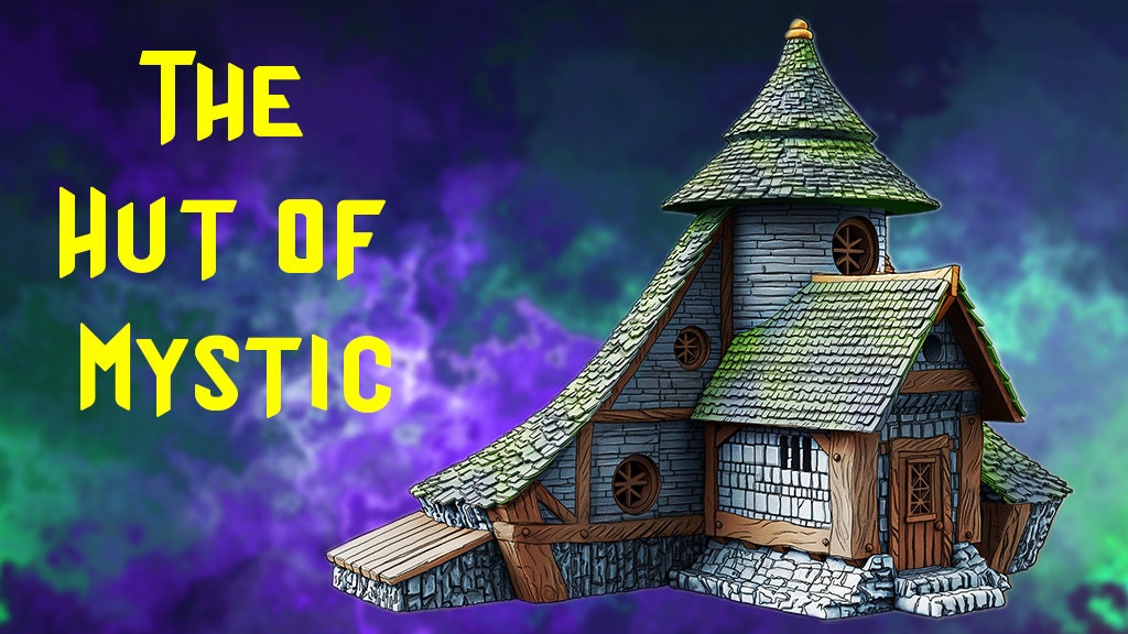 The hut of Mystic - Magic and Mages set - Medieval Tabletop Terrain for your DnD/Pathfinder/TTRPG and Wargaming setup!