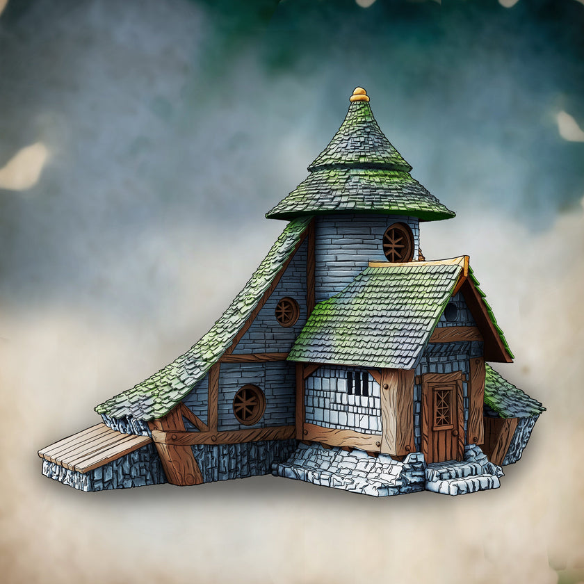 The hut of Mystic - Magic and Mages set - Medieval Tabletop Terrain for your DnD/Pathfinder/TTRPG and Wargaming setup!