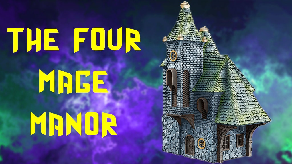 The Four Mage Manor - Magic and Mages set - Medieval Tabletop Terrain for your DnD/Pathfinder/TTRPG and Wargaming setup!