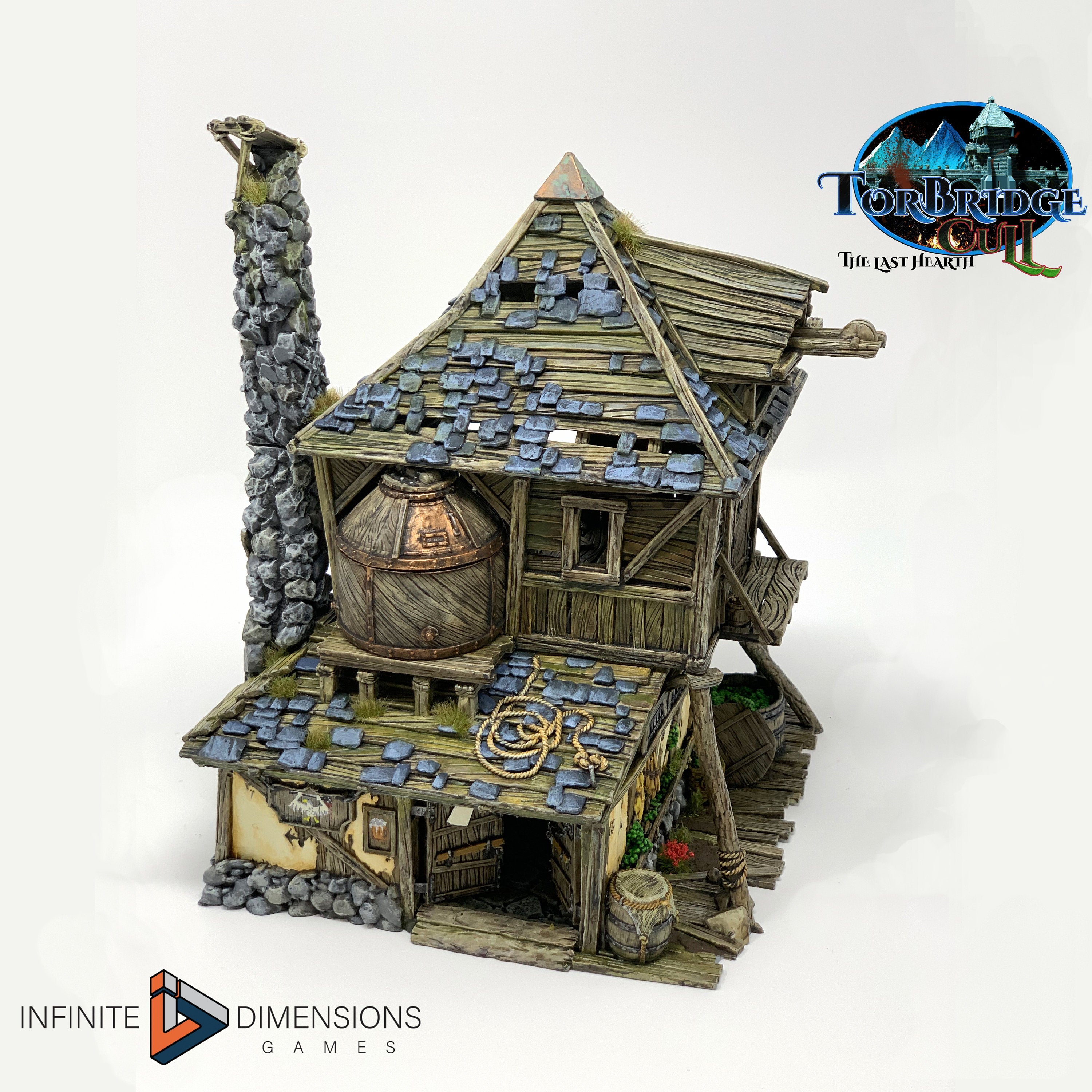 The Brewery Miniature Building - DnD, Wargaming, Model Train | Terrain | Town | Village | Storehouse | Shop | 28mm | Prop | Market | Barn