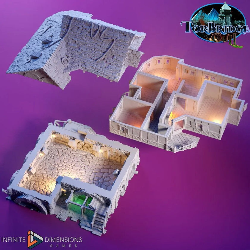 The Falcon’s Arms Tavern Miniature Building - DnD, Wargaming, Model Train | Terrain | Town | Village | Inn | Hotel | 28mm | Prop | Market