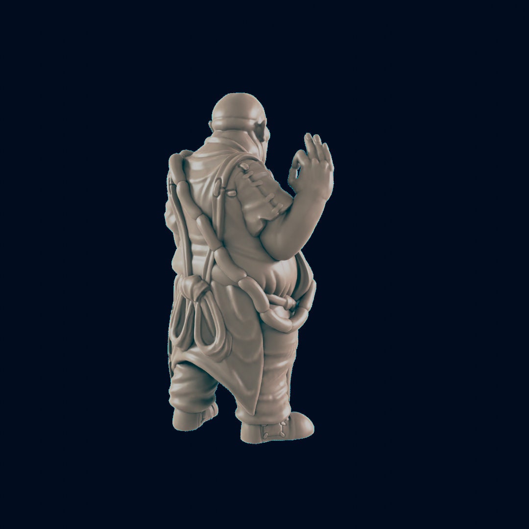 Half Orc Male Chef - EC3D | DnD | Orc | Villager minis | barkeep | Innkeeper | 32mm | Pathfinder | commoner | TTRPG | Wargaming
