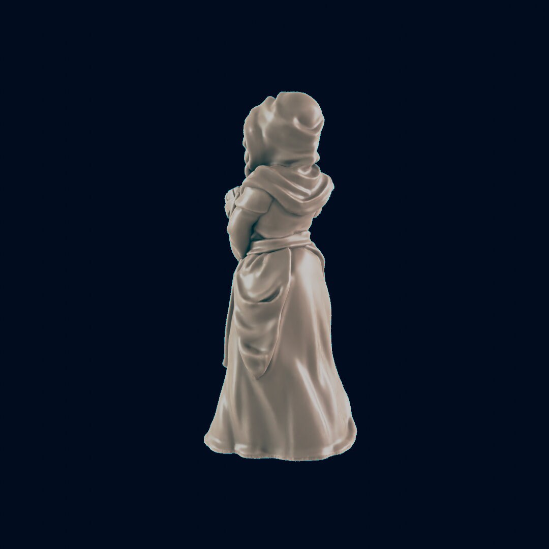 Human Female Washerwoman - EC3D | DnD | Variant | Villager minis | peasant | Innkeeper | 32mm | Pathfinder | commoner | TTRPG | Wargaming