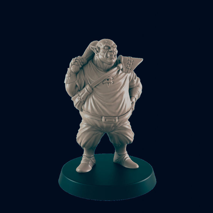 Orc Male Bouncer - EC3D | DnD | Villager minis | barkeep | PC/NPC | 32mm | Pathfinder | commoner | TTRPG | Wargaming | Frostgrave