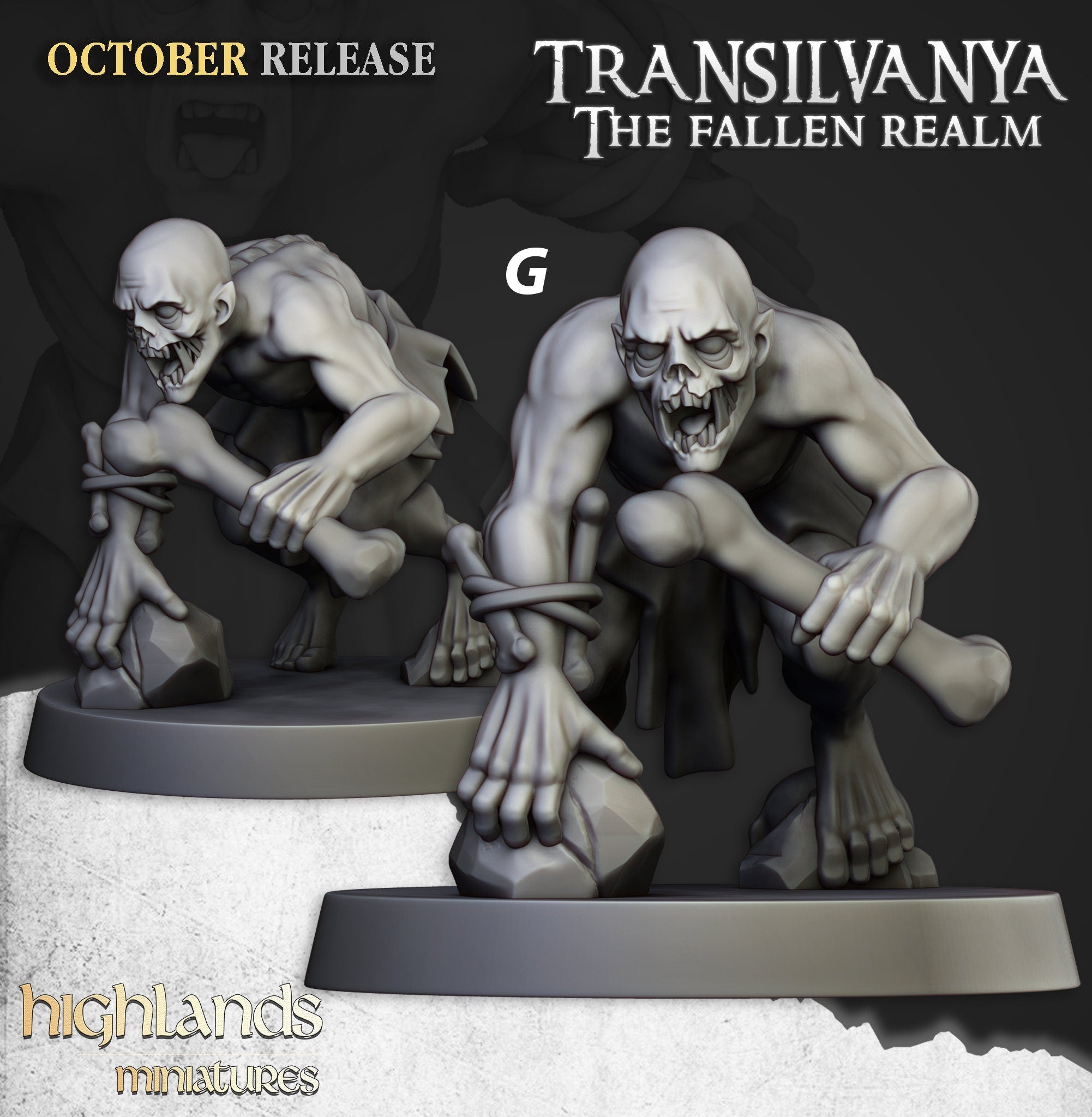 Ghoul Set - Highland Miniatures | DnD | Undead | Zombie | 32mm | Pathfinder | Graveyard | TTRPG | Wargaming | Frostgrave | Transylvania