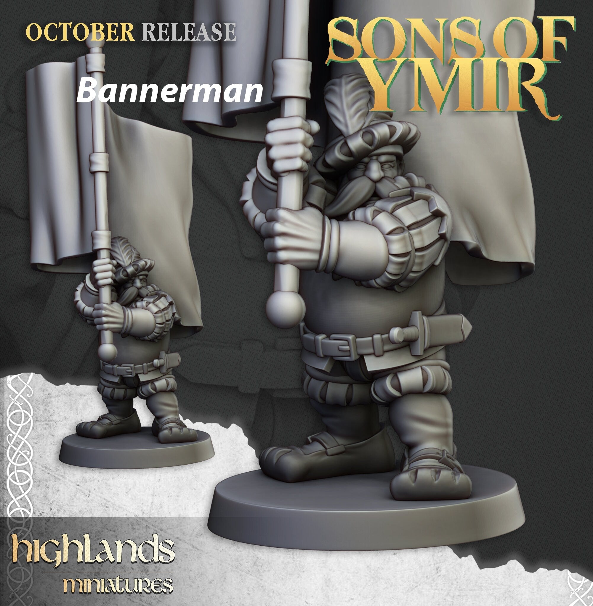 Dwarven Pikemen Set - Highland Miniature | DnD | Dwarf | melee unit | fighter | 32mm | Pathfinder | TTRPG | Wargaming | Frostgrave