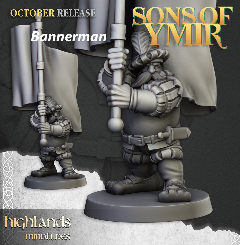 Dwarven Pikemen Set - Highland Miniature | DnD | Dwarf | melee unit | fighter | 32mm | Pathfinder | TTRPG | Wargaming | Frostgrave
