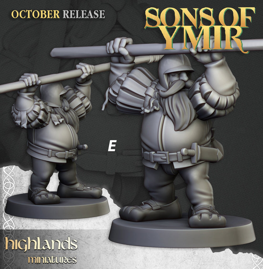 Dwarven Pikemen Set - Highland Miniature | DnD | Dwarf | melee unit | fighter | 32mm | Pathfinder | TTRPG | Wargaming | Frostgrave