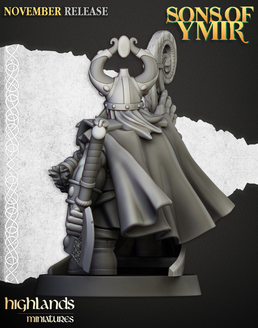 Dwarven Sea Lord - Highland Miniature | DnD | Dwarf | melee unit | fighter | 32mm | Pathfinder | TTRPG | Wargaming | Fantasy