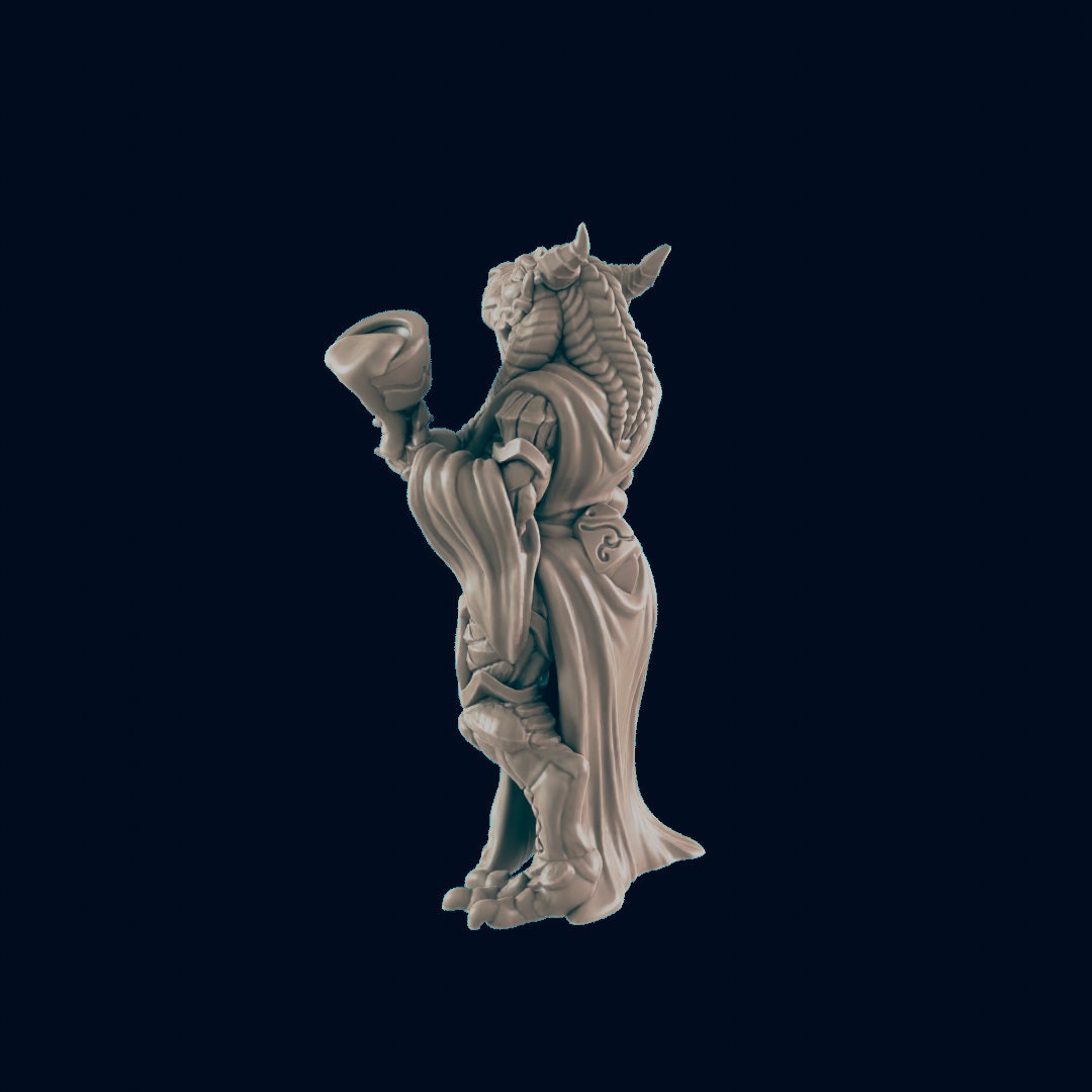 Dragonborn Female Noble - EC3D | DnD | Dragonborn | Villager minis | Commoner | 32mm | Pathfinder | Frostgrave | TTRPG | Wargaming
