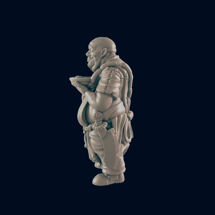 Half Orc Male Chef - EC3D | DnD | Orc | Villager minis | barkeep | Innkeeper | 32mm | Pathfinder | commoner | TTRPG | Wargaming