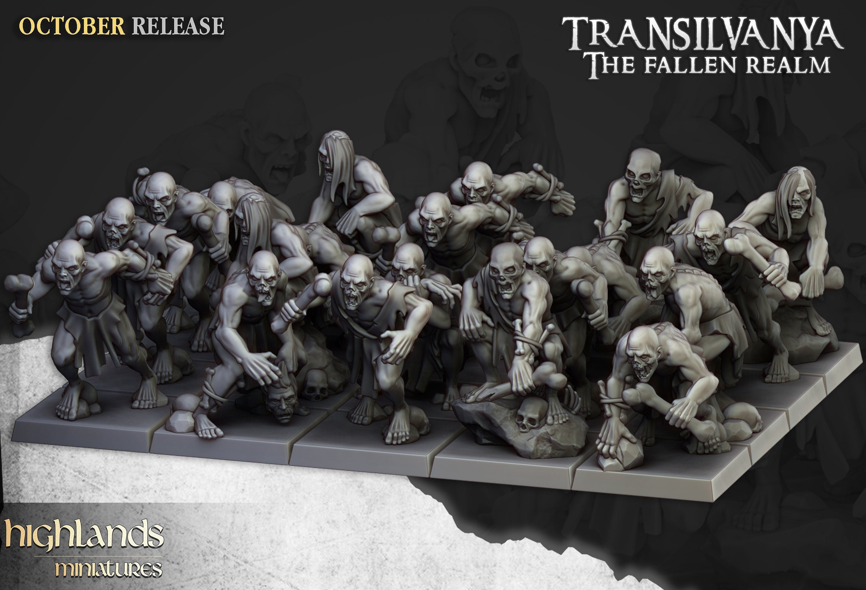 Ghoul Set - Highland Miniatures | DnD | Undead | Zombie | 32mm | Pathfinder | Graveyard | TTRPG | Wargaming | Frostgrave | Transylvania