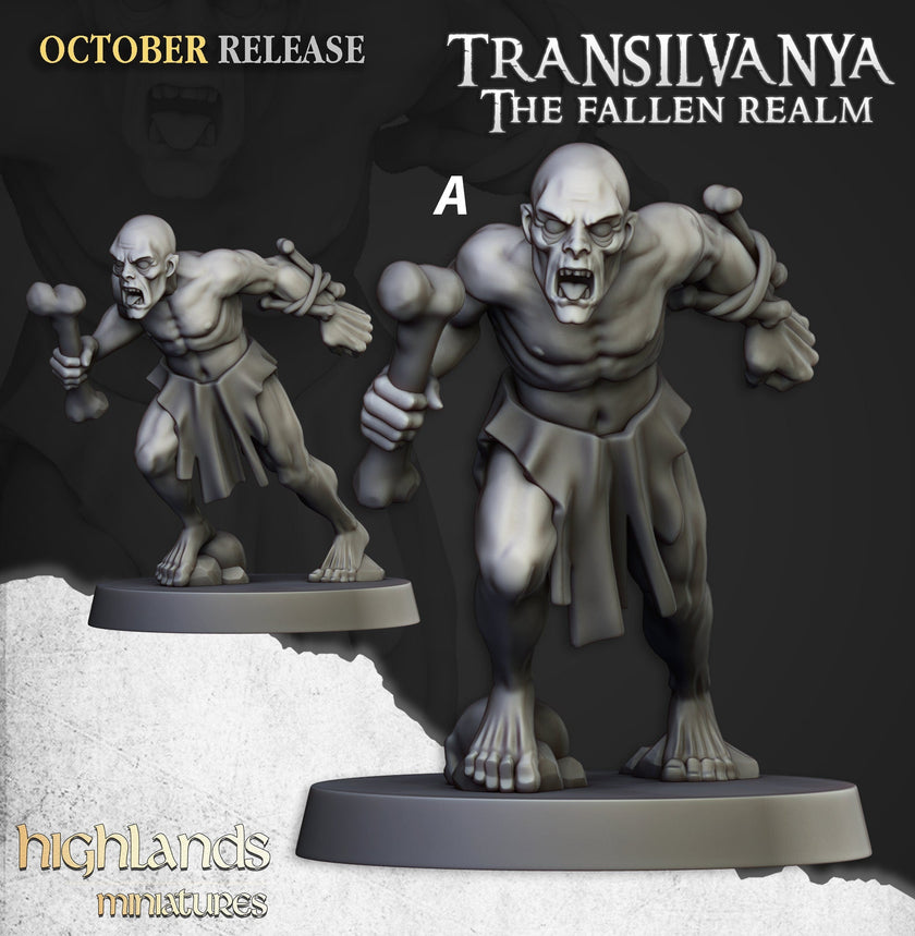 Ghoul Set - Highland Miniatures | DnD | Undead | Zombie | 32mm | Pathfinder | Graveyard | TTRPG | Wargaming | Frostgrave | Transylvania