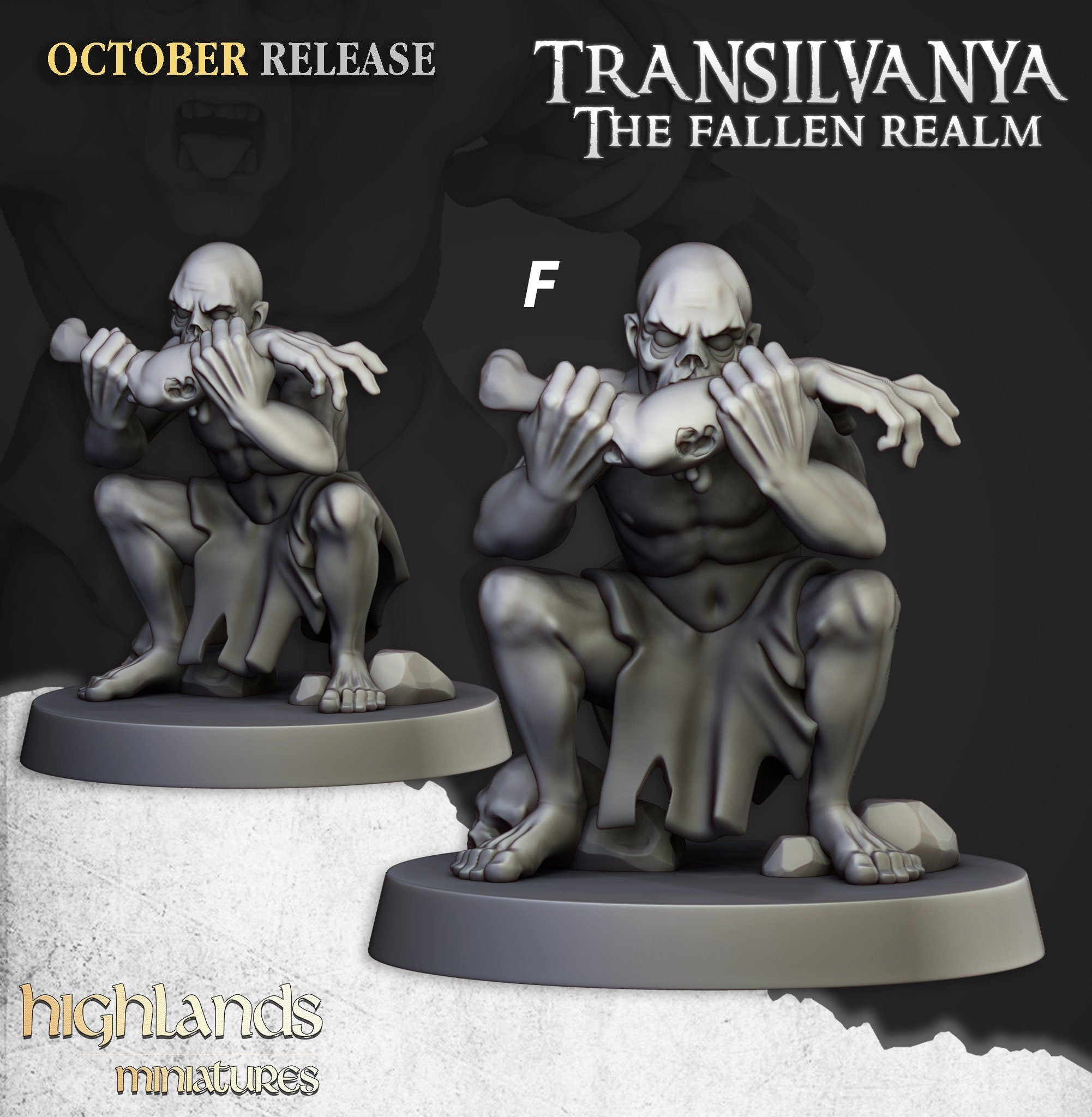 Ghoul Set - Highland Miniatures | DnD | Undead | Zombie | 32mm | Pathfinder | Graveyard | TTRPG | Wargaming | Frostgrave | Transylvania