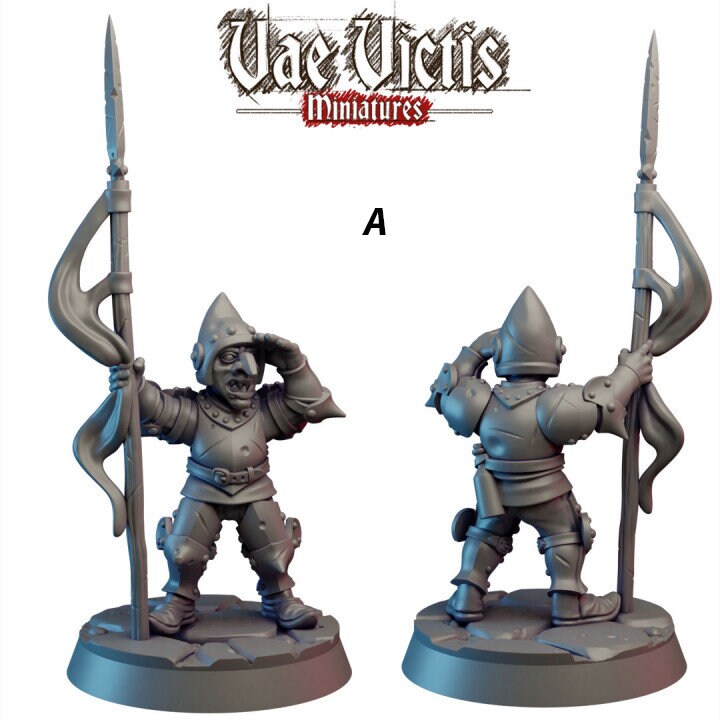 Armed Goblin Guards - Vae Victis | DnD | Goblin | monster| melee | Archer | 32mm | Pathfinder | TTRPG | Wargaming | Frostgrave
