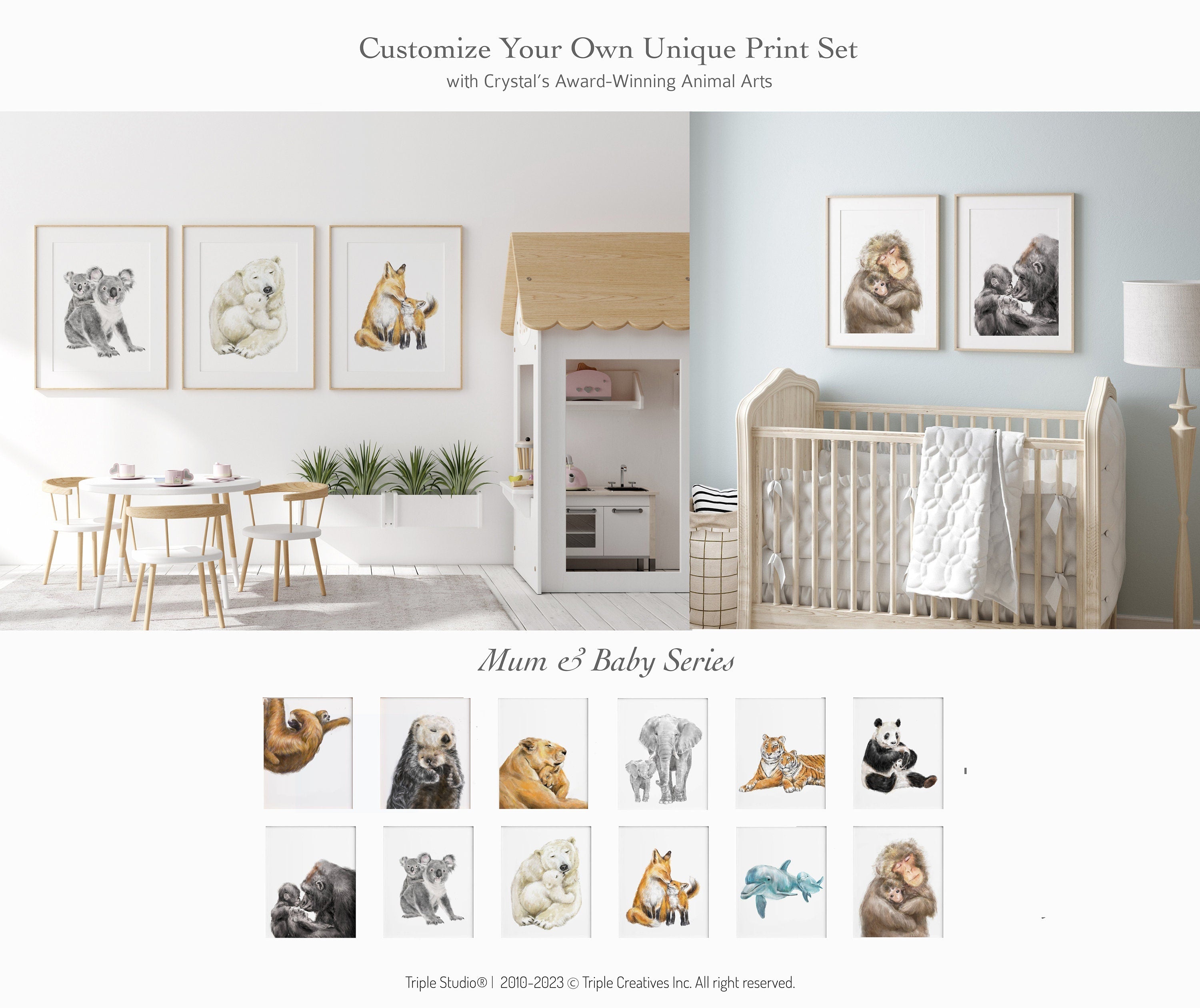 Baby Sloth and Mom Art Print