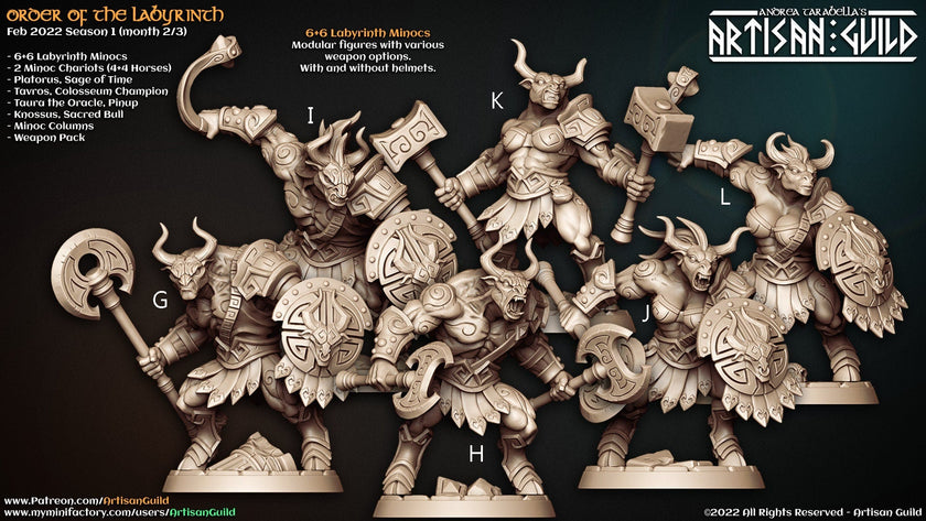 Labyrinth Minocs - Artisan Guild | Minotaur | Barbarian | Male | Female | Fantasy | Fighter | Bull | Frostgrave | DnD | Pathfinder