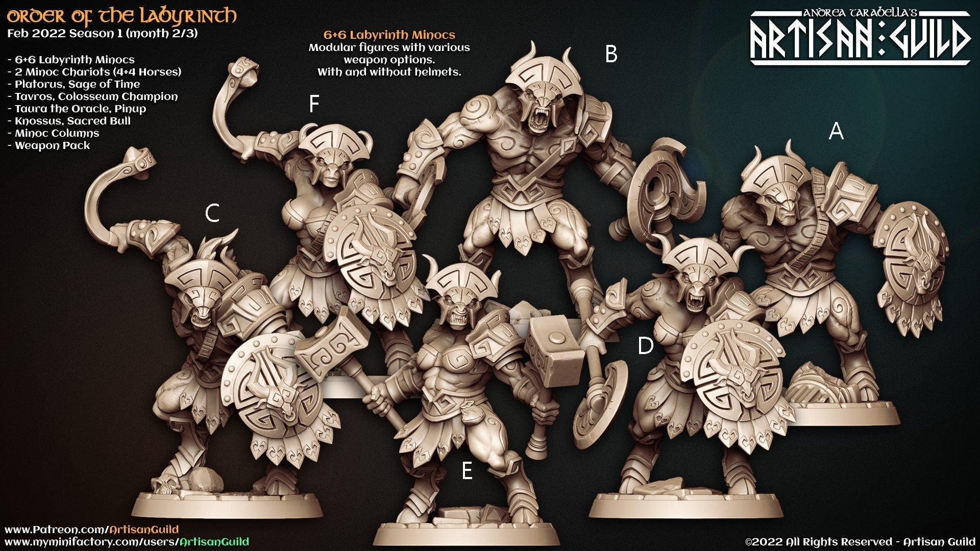 Labyrinth Minocs - Artisan Guild | Minotaur | Barbarian | Male | Female | Fantasy | Fighter | Bull | Frostgrave | DnD | Pathfinder