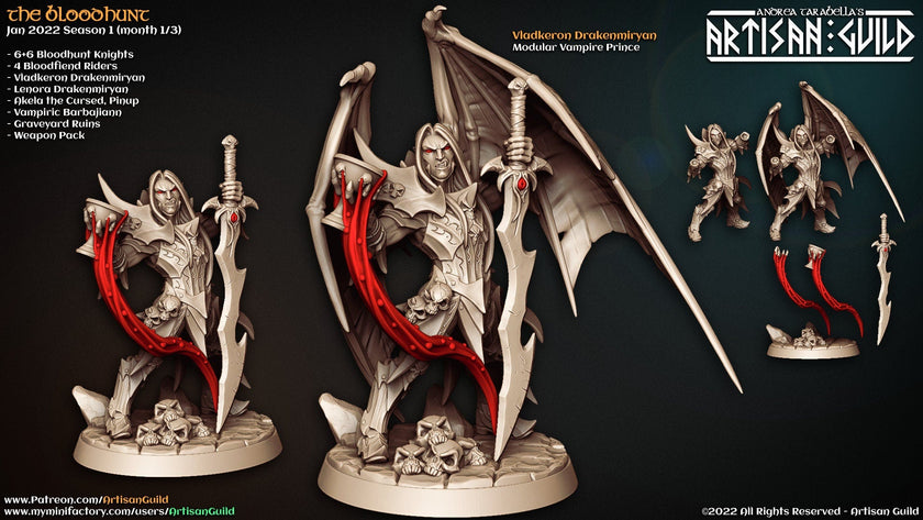 Vladkeron Drakenmiryan - Artisan Guild | Elf | Drow | Paladin | Fighter | Male | Warlock | Fantasy | Vampire | Frostgrave | DnD | Pathfinder