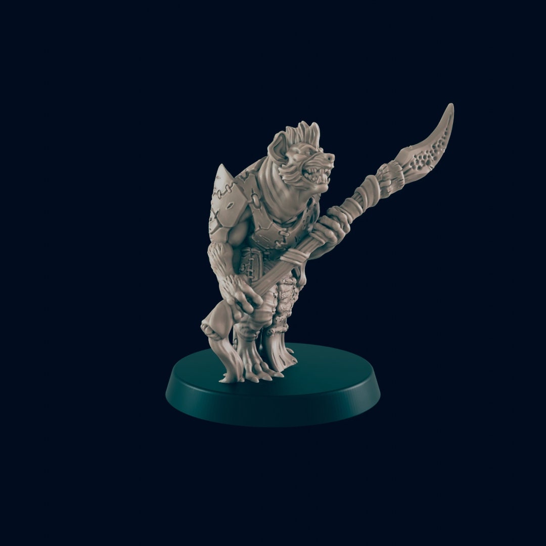 Gnoll Hunting Pack Mini Set - EC3D, DnD Monster | Archer, Melee 32mm | Pathfinder | Fantasy | Shaman | Wargaming | Frostgrave | Hyena | Set