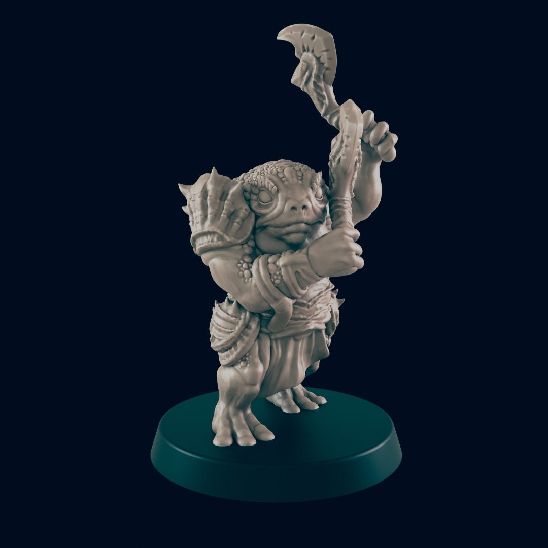 Bullywug - EC3D, DnD | Frog | Monster| Swamp | Shaman | Fighter | 32mm | Pathfinder | Fantasy | Wargaming | Frostgrave