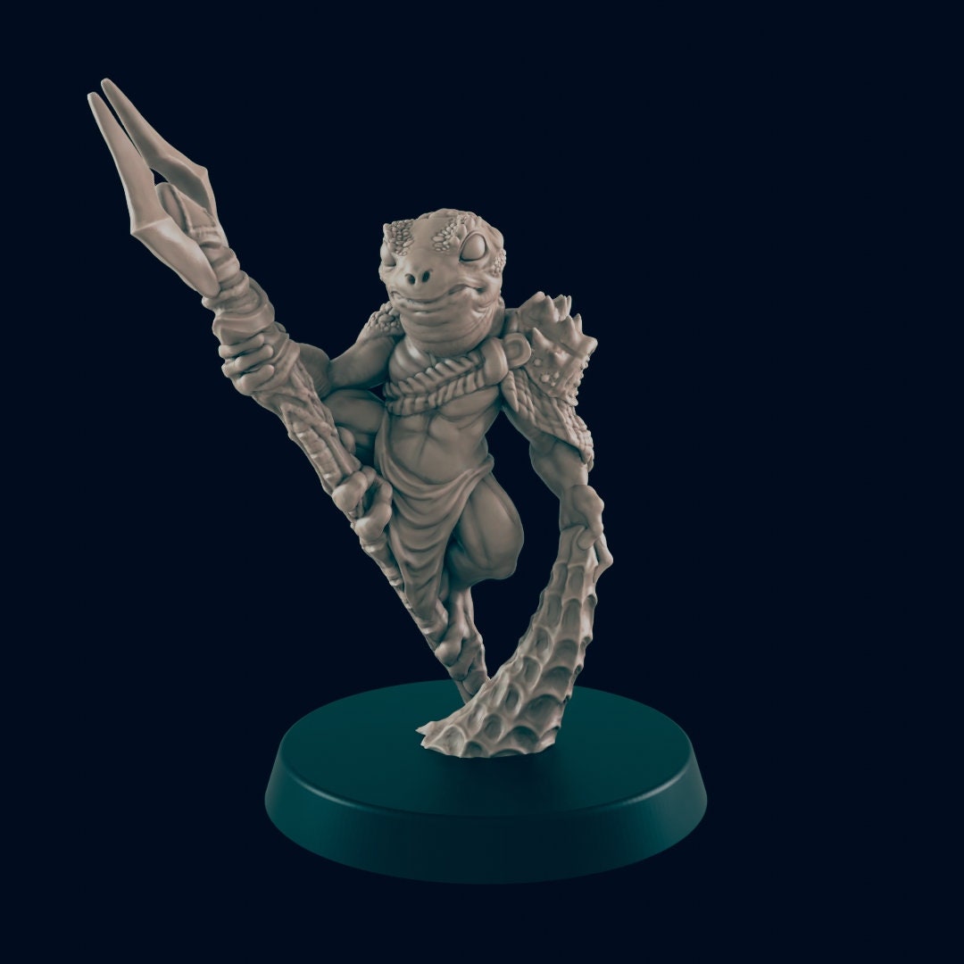 Bullywug - EC3D, DnD | Frog | Monster| Swamp | Shaman | Fighter | 32mm | Pathfinder | Fantasy | Wargaming | Frostgrave