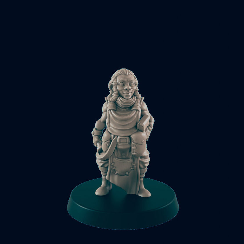 Dwarven Female Blacksmith - EC3D | DnD | Smithy | Villager | Merchant | Female | 32mm | Pathfinder | commoner | TTRPG | Wargaming