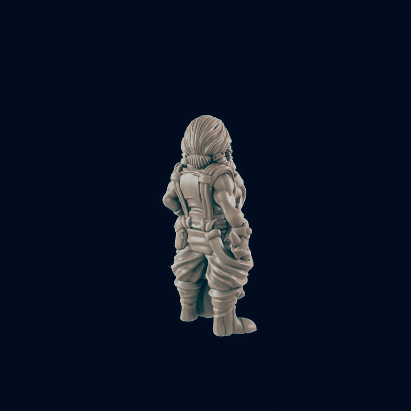 Dwarven Female Blacksmith - EC3D | DnD | Smithy | Villager | Merchant | Female | 32mm | Pathfinder | commoner | TTRPG | Wargaming