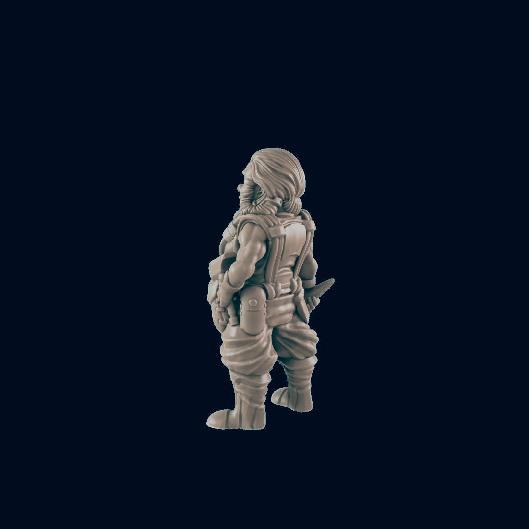 Dwarven Female Blacksmith - EC3D | DnD | Smithy | Villager | Merchant | Female | 32mm | Pathfinder | commoner | TTRPG | Wargaming