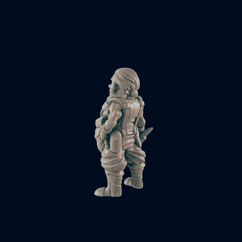 Dwarven Female Blacksmith - EC3D | DnD | Smithy | Villager | Merchant | Female | 32mm | Pathfinder | commoner | TTRPG | Wargaming