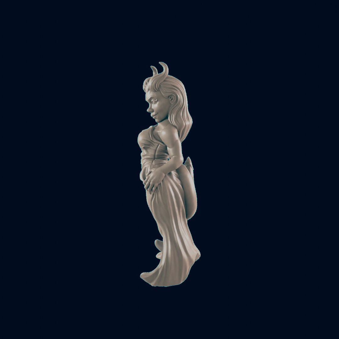 Tiefling Courtesan - EC3D | DnD | Demon | Female | Villager | Pinup | bard | 32mm | Pathfinder | commoner | TTRPG | Wargaming