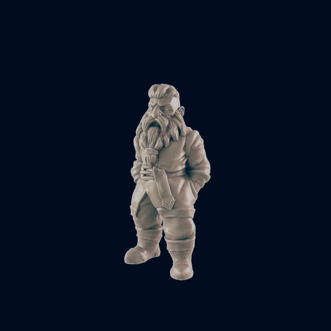 Dwarven Male Commoner - EC3D | DnD | Dwarf | Male | Villager | Peasant | 32mm | Pathfinder | commoner | TTRPG | Wargaming