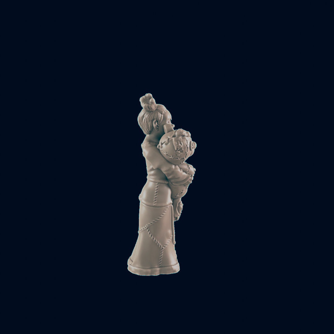 Evil Human Girl - EC3D | DnD | Child | Female | Villager | Peasant | 32mm | Pathfinder | commoner | TTRPG | Wargaming | Bully