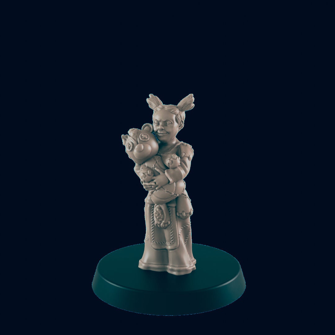 Evil Human Girl - EC3D | DnD | Child | Female | Villager | Peasant | 32mm | Pathfinder | commoner | TTRPG | Wargaming | Bully