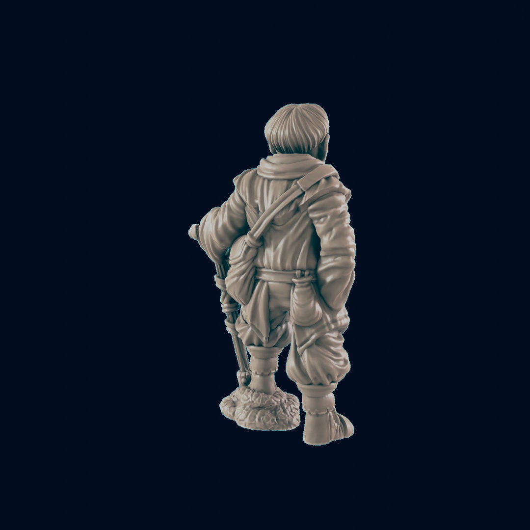 Human Gravedigger - EC3D | DnD | Male | Villager | graveyard | merchant | 32mm | Pathfinder | commoner | TTRPG | Wargaming |