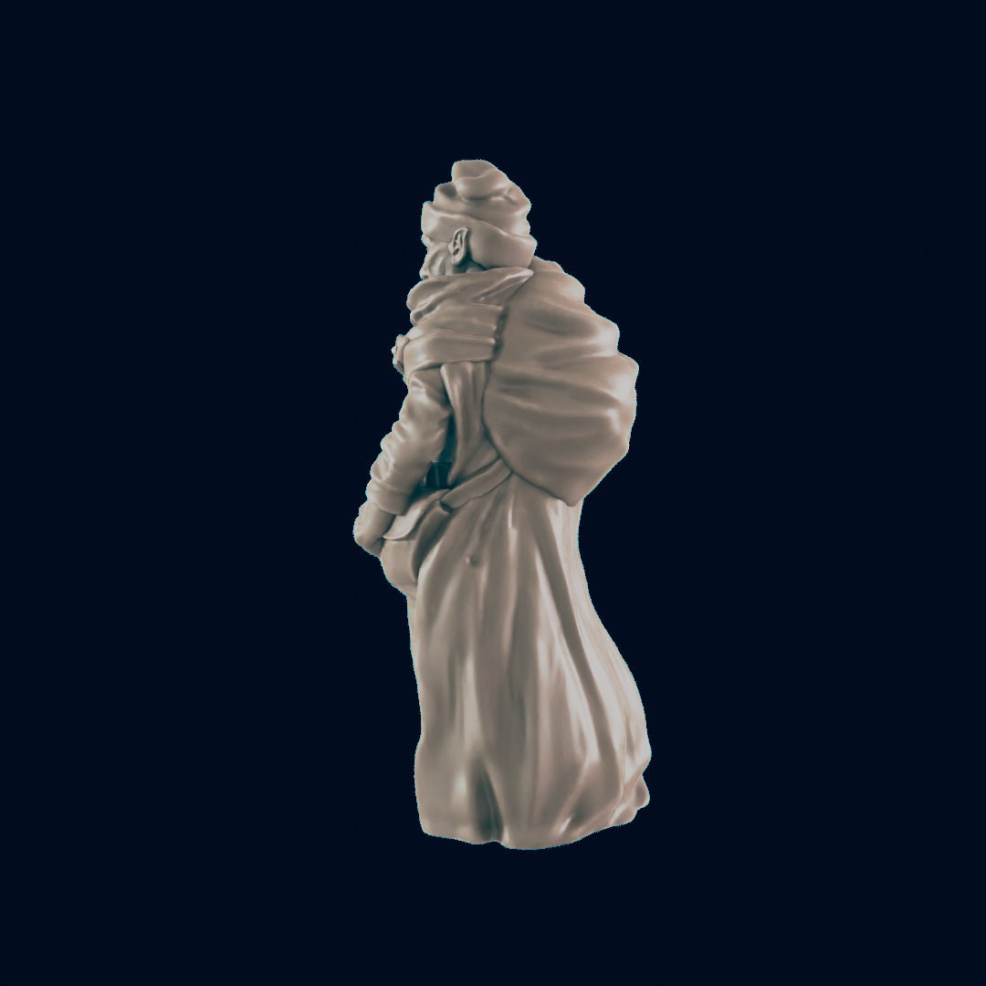 Male Half-Orc Traveler - EC3D | DnD | Male | Villager | Fighter | Adventurer | 32mm | Pathfinder | commoner | TTRPG | Wargaming |