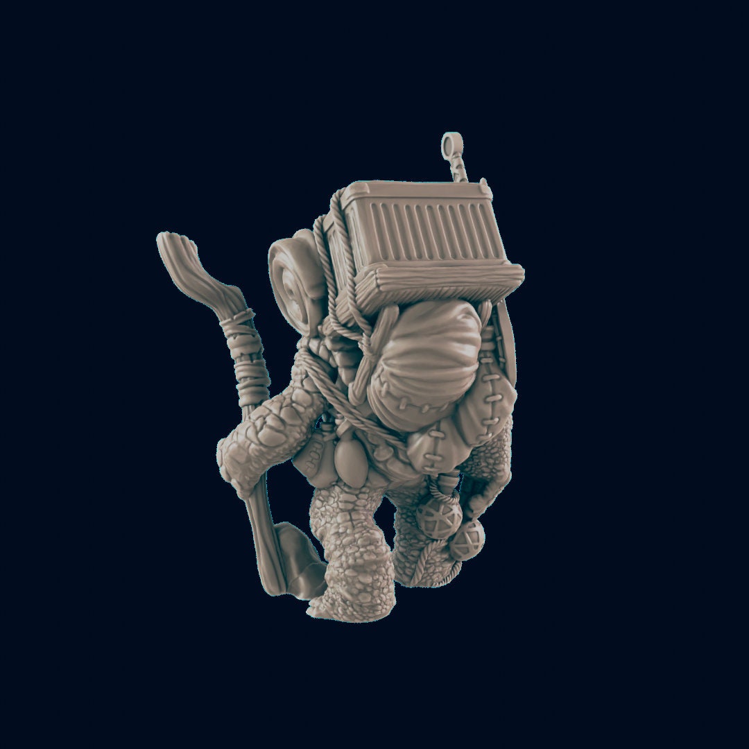 Turtlefolk Traveller - EC3D | DnD | Male | Villager | Tortle | Adventurer | 32mm | Pathfinder | commoner | TTRPG | Wargaming |