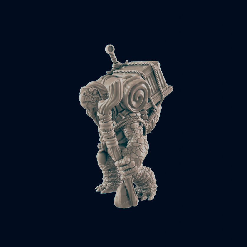 Turtlefolk Traveller - EC3D | DnD | Male | Villager | Tortle | Adventurer | 32mm | Pathfinder | commoner | TTRPG | Wargaming |