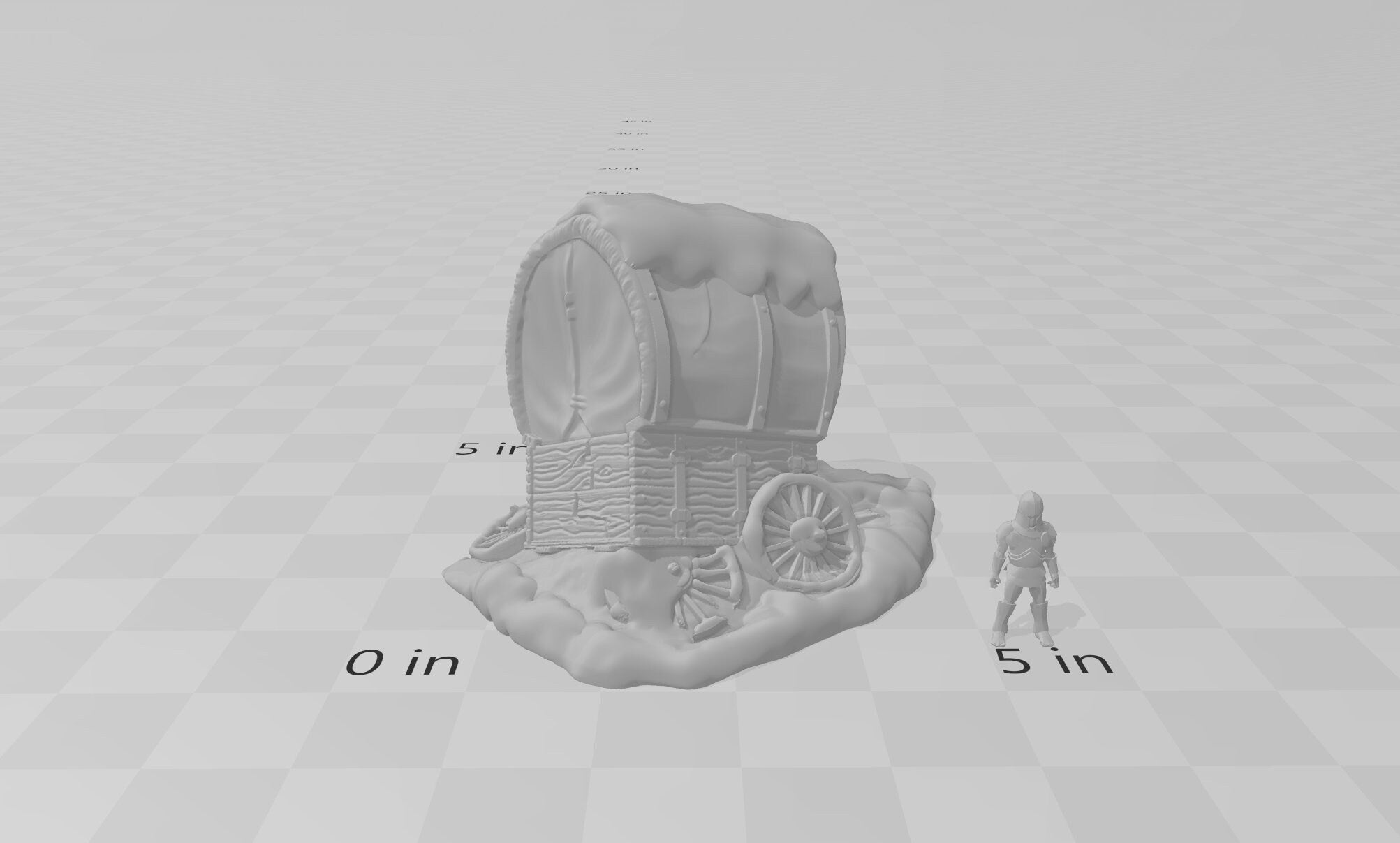 Broken Snowy Wagon - EC3D | DnD | Tabletop Terrain | Snow | Scatter Scenery | 32mm | Pathfinder | Frostgrave | TTRPG | Wargaming