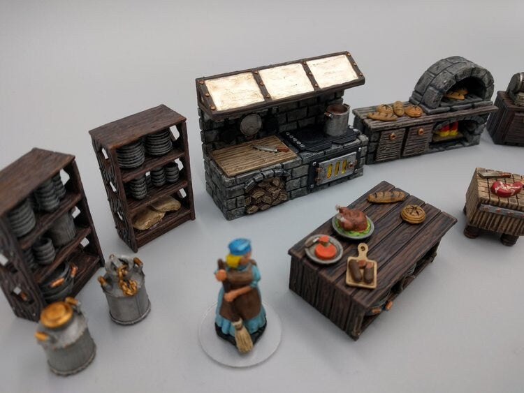 Inn and Tavern Scatter Set 2 - Kitchen - Heroes Hoard | DnD | Tabletop Terrain | Medieval | 32mm | Pathfinder | TTRPG | Wargaming