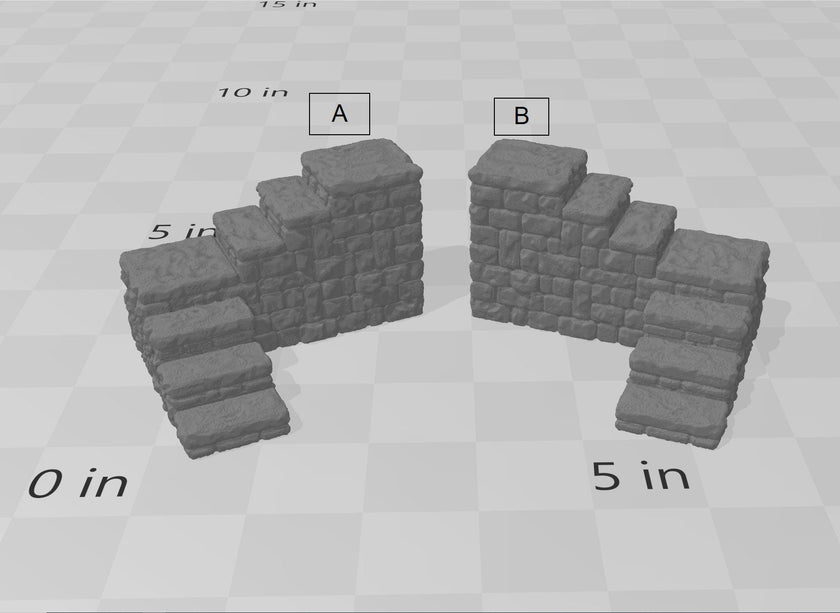 Dungeon Style Stairs Tiles - DnD 5E, Pathfinder 2E - Dungeon Tiles, DragonLock, Fat Dragon Games, Terrain | 1