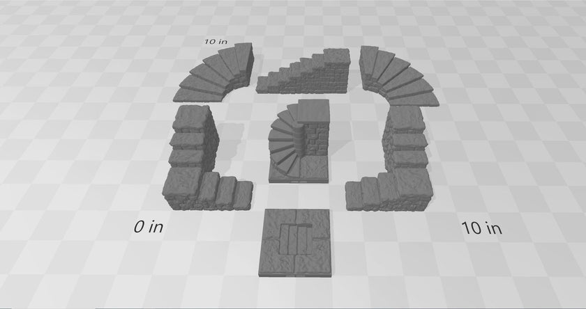 Dungeon Style Stairs Tiles - DnD 5E, Pathfinder 2E - Dungeon Tiles, DragonLock, Fat Dragon Games, Terrain | 1
