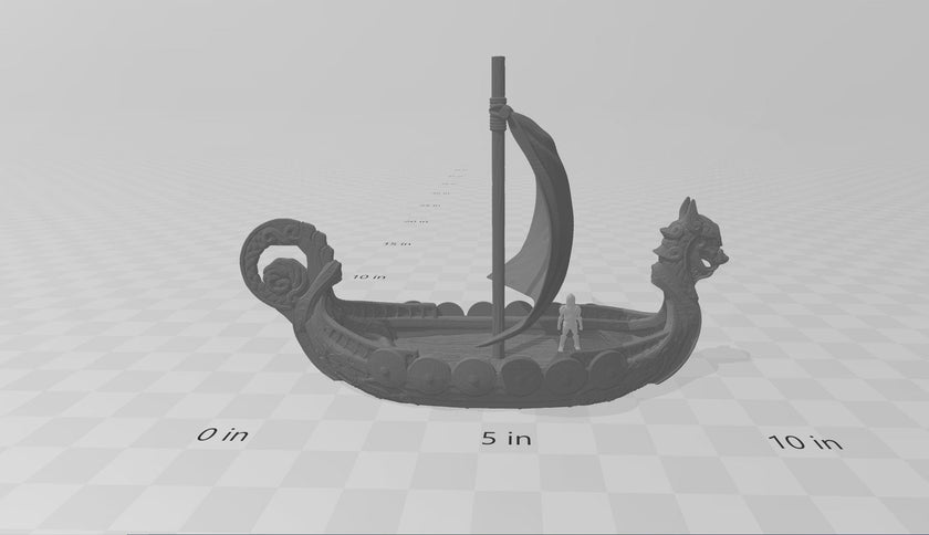 The Longship - Wilds of Wintertide - Heroes Hoard, DnD, Tabletop Terrain, Scatter Scenery, boat, ship, 32mm 28mm | Pathfinder 2E
