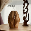Large Ribbed Swirl Soy Candle: Abstract Geometric Decor