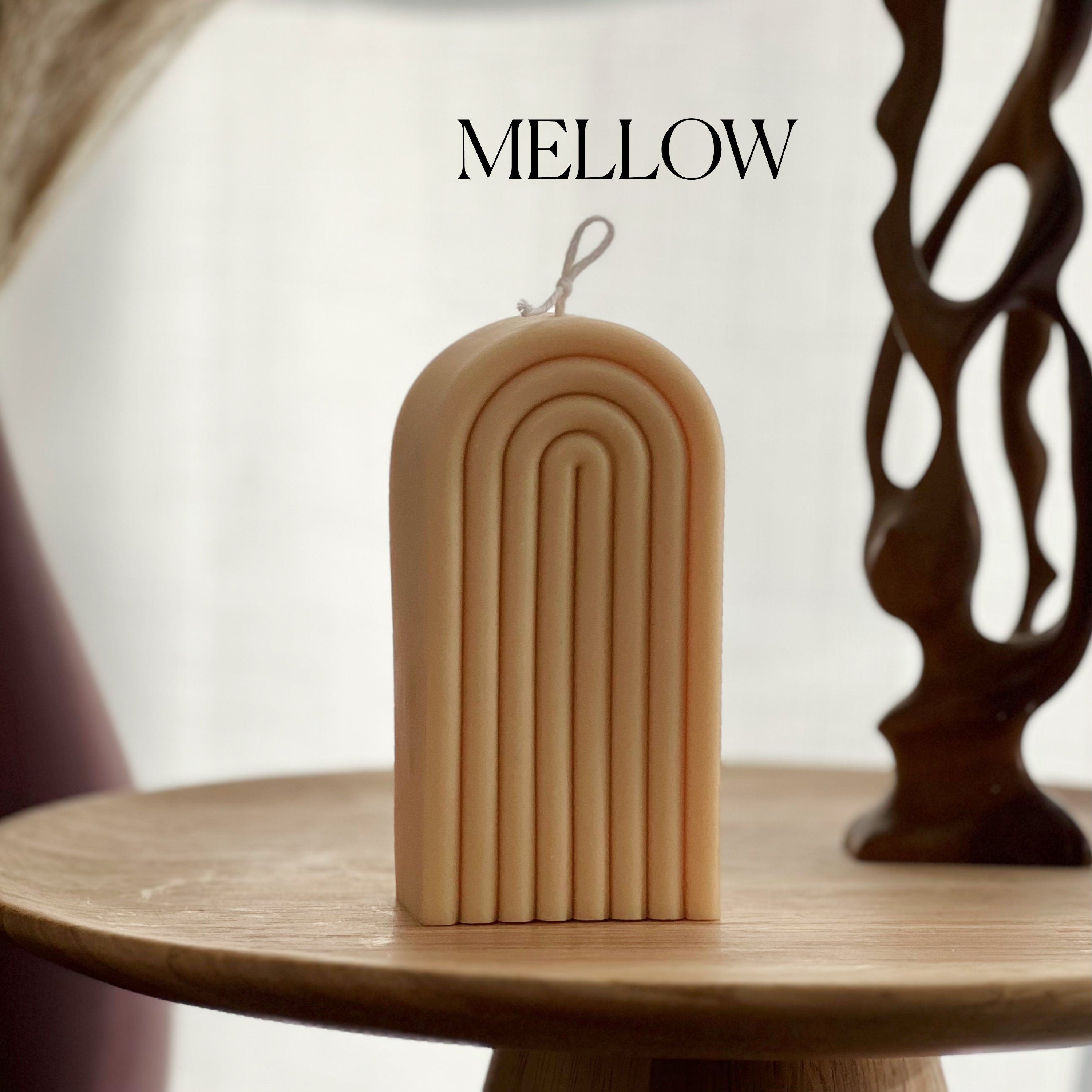 Arch Rainbow Soy Wax Candle: Decorative Vegan Pillar Candle