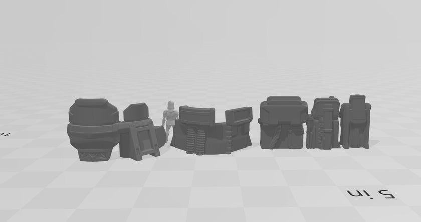 Terminals and Computers - Ignis Quadrant - EC3D, Infinity, Legion, Sci-fi, Cyberpunk, tabletop terrain, Scatter Scenery
